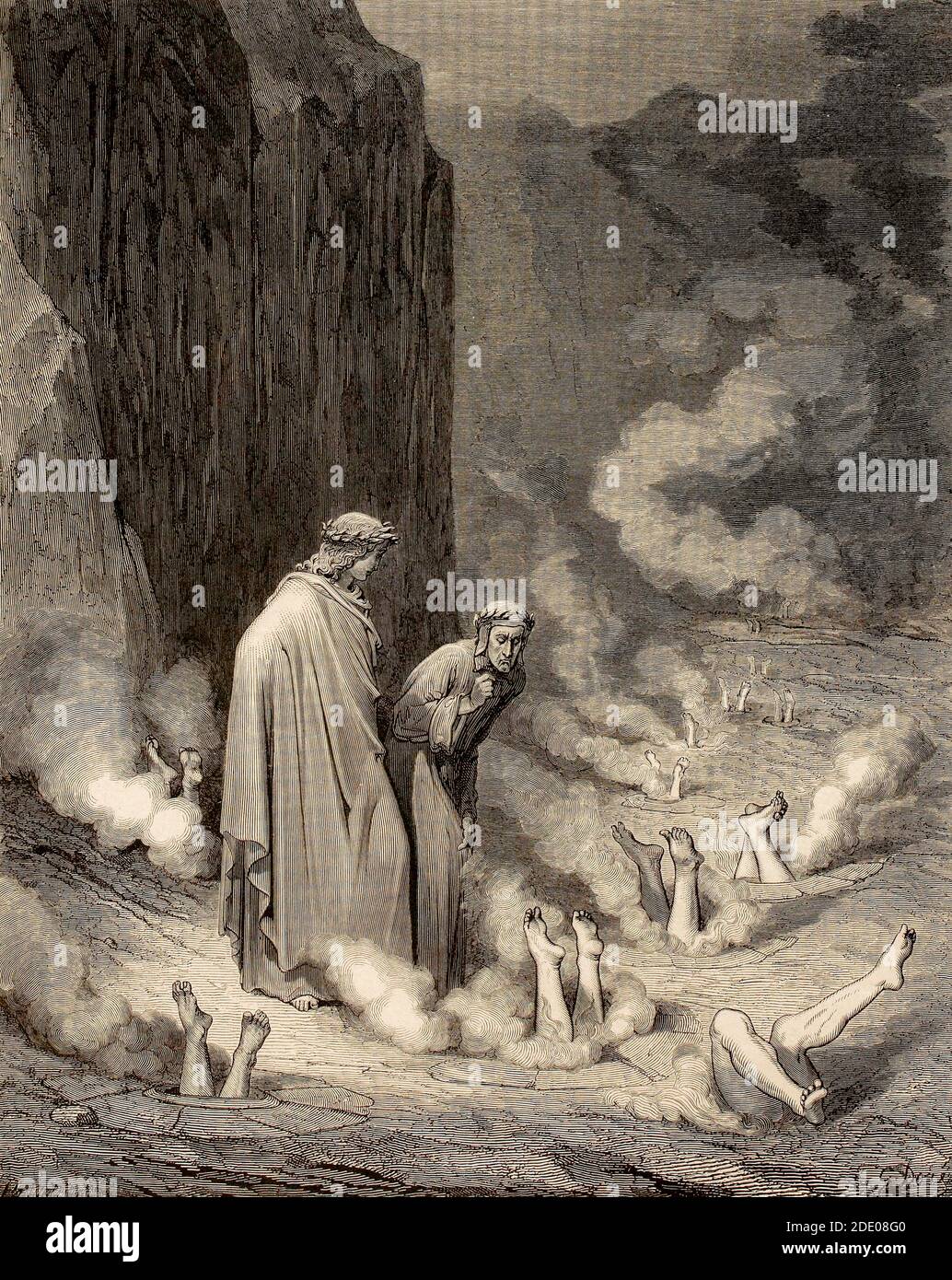 Dante Divina Commedia Enfer XIX Canto Dante Et Virgile le bedlam des simoniacs VIII