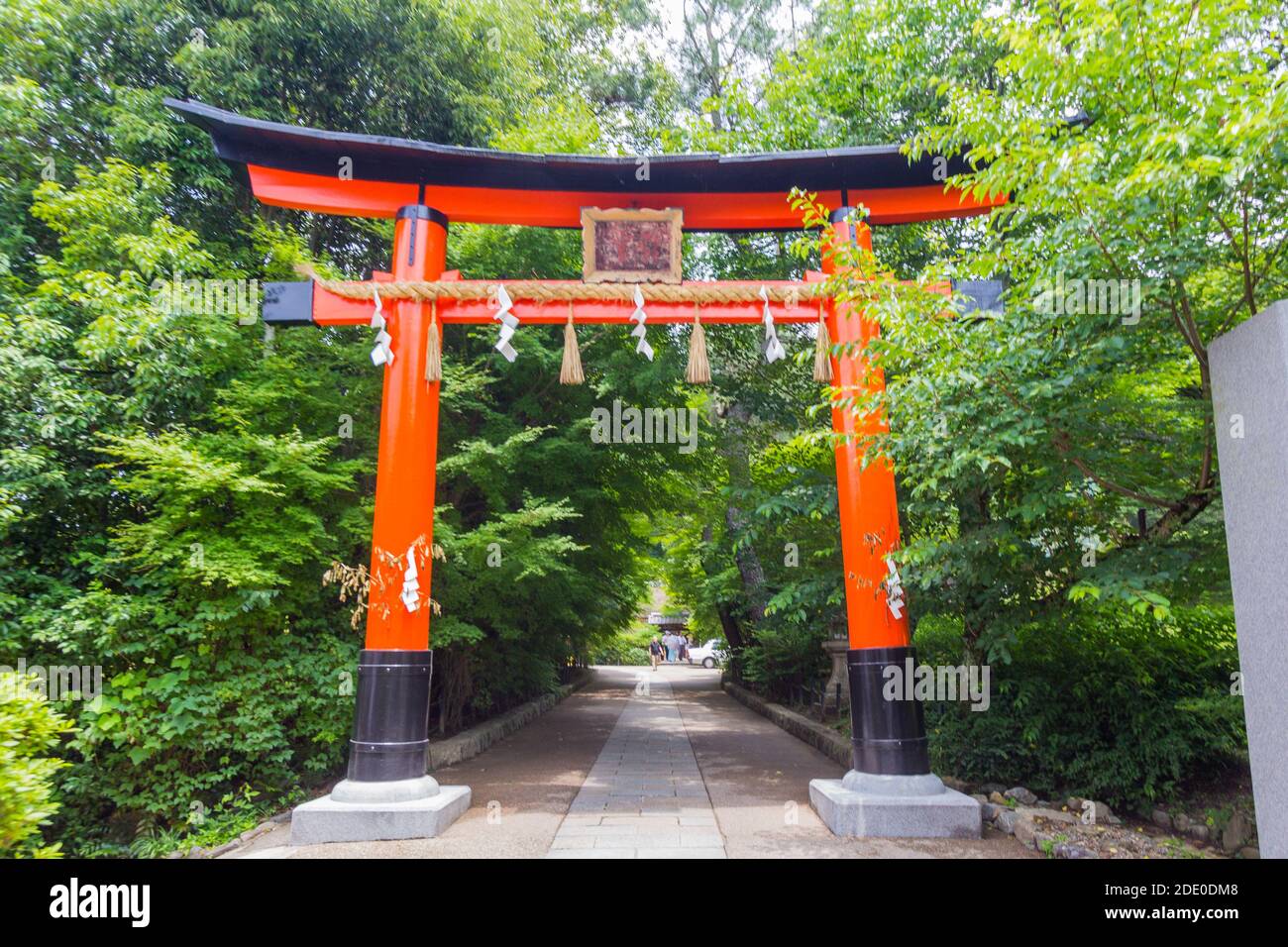 Portes Vermilion torii au sanctuaire Fushimi inari taisha à Kyoto, Japon Banque D'Images