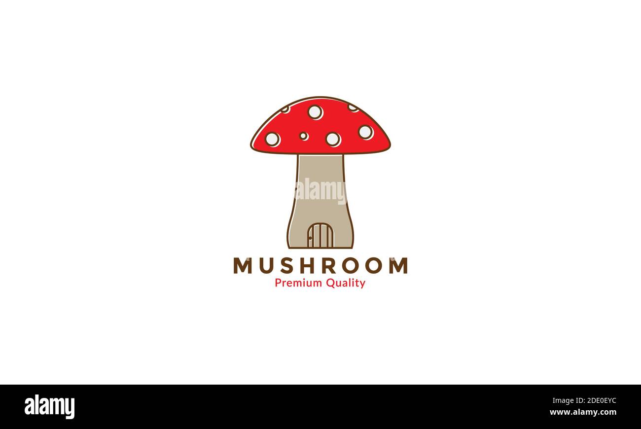 illustration de conception d'icône vectorielle de logo maison de champignon avec porte Illustration de Vecteur