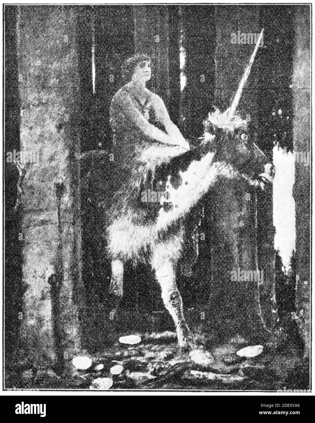 'Le silence de la forêt' par un peintre suisse d'Arnold Boecklin. Illustration du 19e siècle. Arrière-plan blanc. Banque D'Images