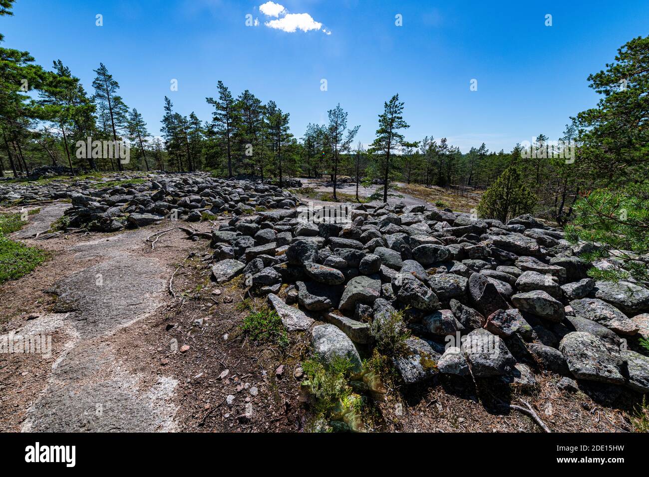 Sammallahdenmaeki, site de sépulture de l'âge du bronze, site du patrimoine mondial de l'UNESCO, Finlande, Europe Banque D'Images