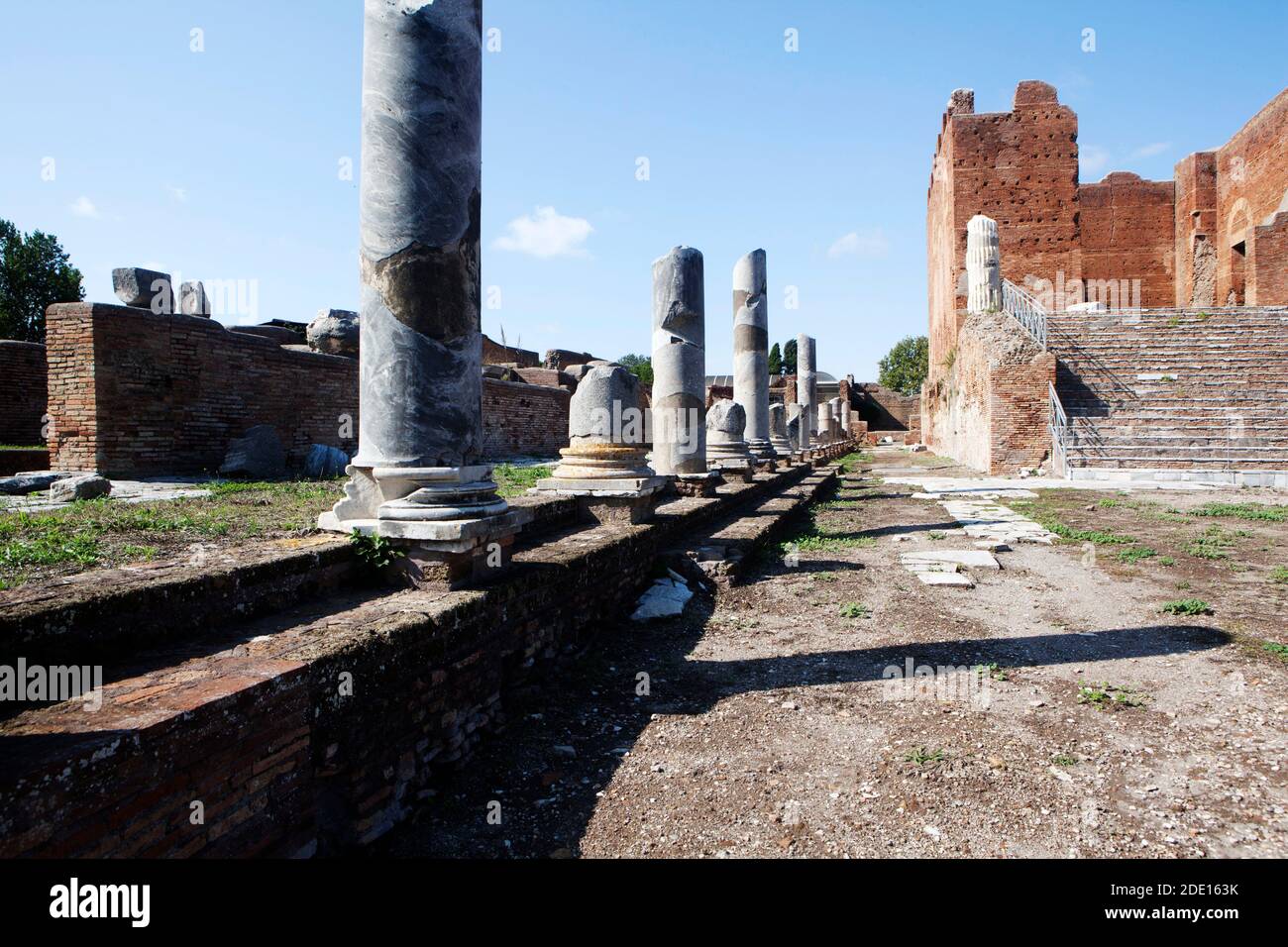 Vue du Forum, Ostia Antica, Latium, Italie, Europe Banque D'Images