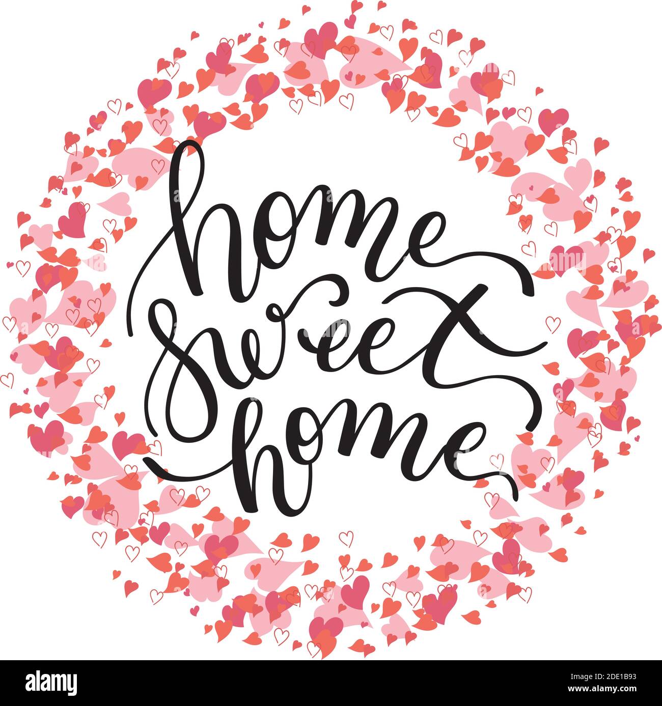 Maison Sweet home - lettrage à la main avec coeur. Modèle pour cartes de  vœux, affiches, impression Image Vectorielle Stock - Alamy