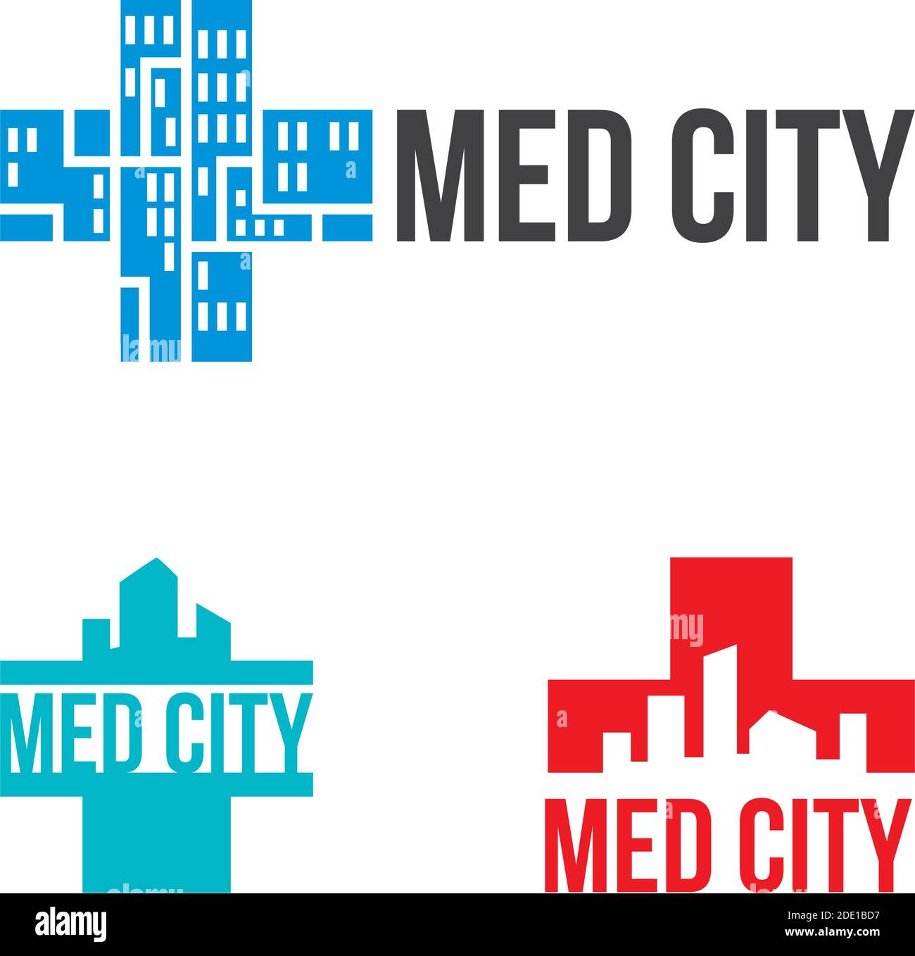 Définir logo médecine ville modèle design vecteur Illustration de Vecteur