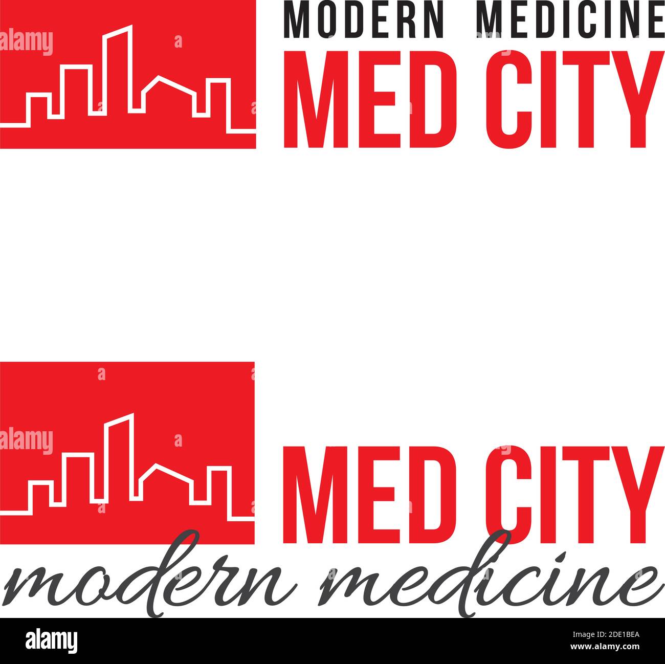 Définir logo médecine ville modèle design vecteur Illustration de Vecteur