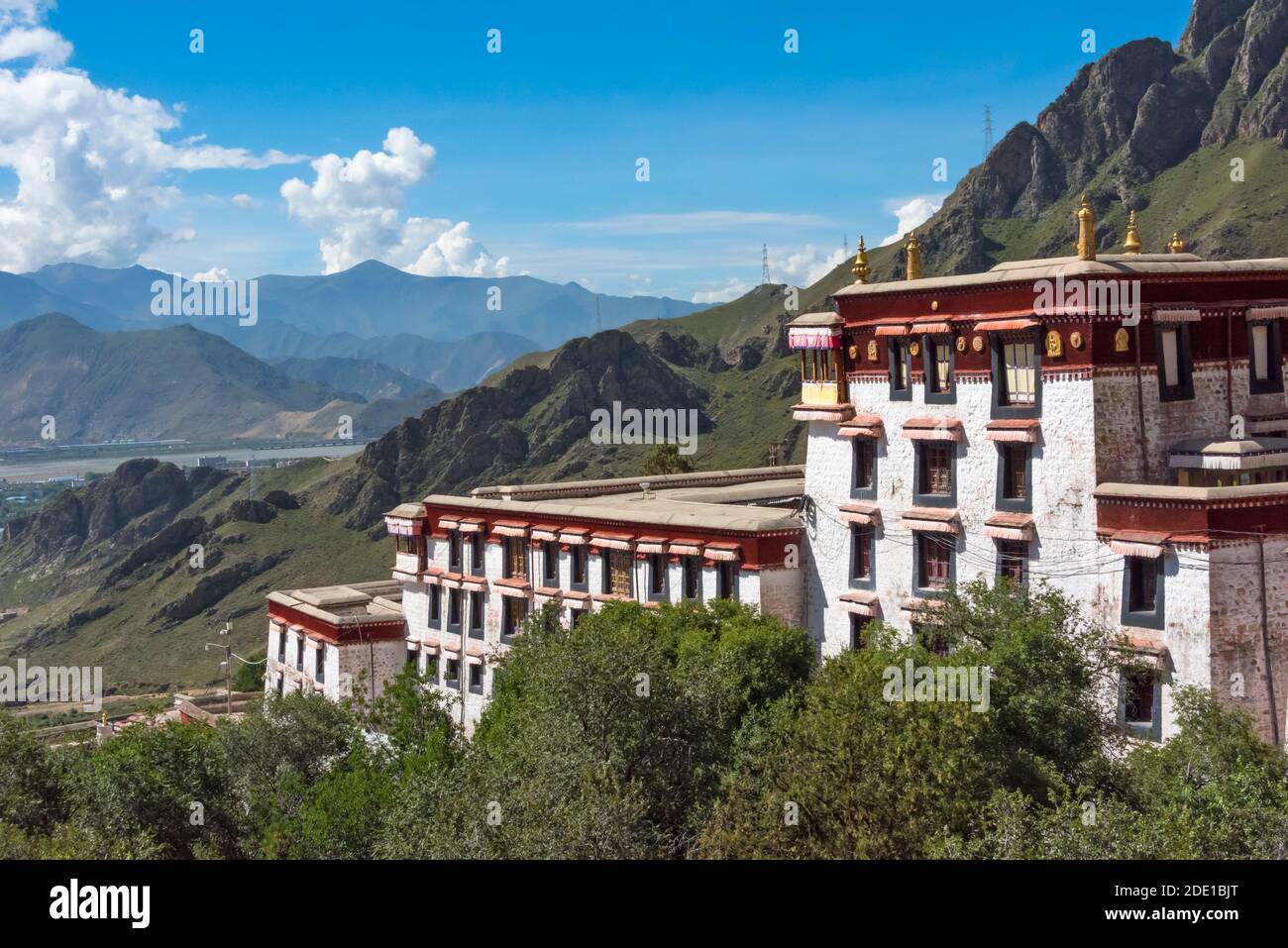 Monastère de Drepung, l'un des trois grands monastères universitaires Gelug du Tibet, Lhassa, Tibet, Chine Banque D'Images