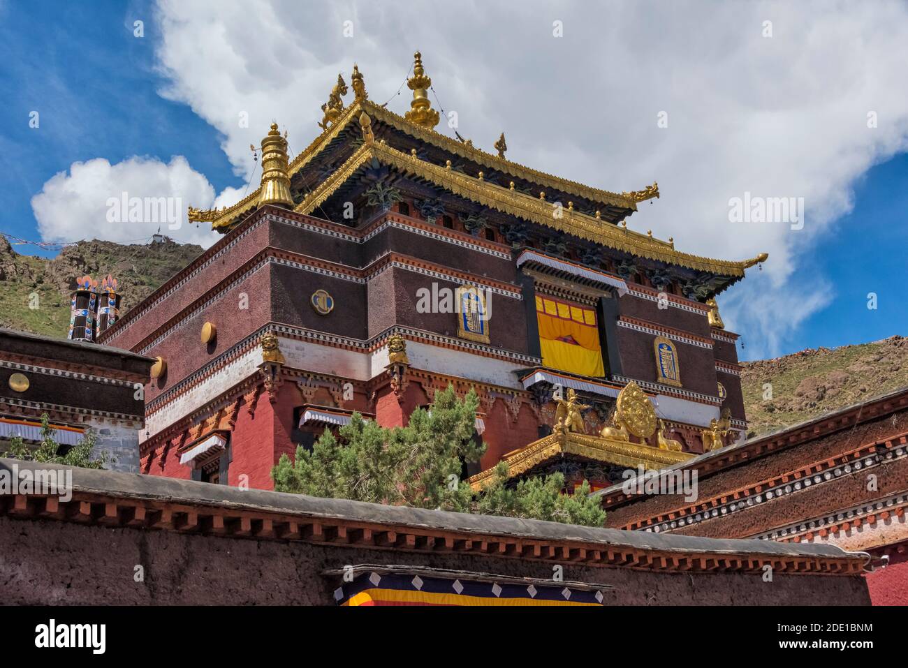 Monastère de Tashi Lhunpo, Shigatse, Tibet, Chine Banque D'Images