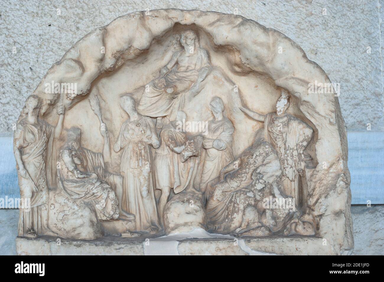 Grotte de Pan, relief, Stoa d'Attalus, Athènes Grèce Banque D'Images Grotte de Pan, relief, Stoa d'Attalus, Athènes Grèce Banque D'Images
