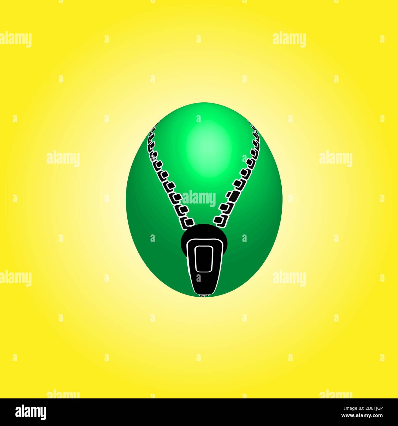 Œuf de Pâques de poulet festif avec fermeture éclair. Vacances de Pâques. œuf de poulet 3d. Fermeture à glissière. Religion et culture. Événement religieux. Paysannerie. Accueil c Illustration de Vecteur