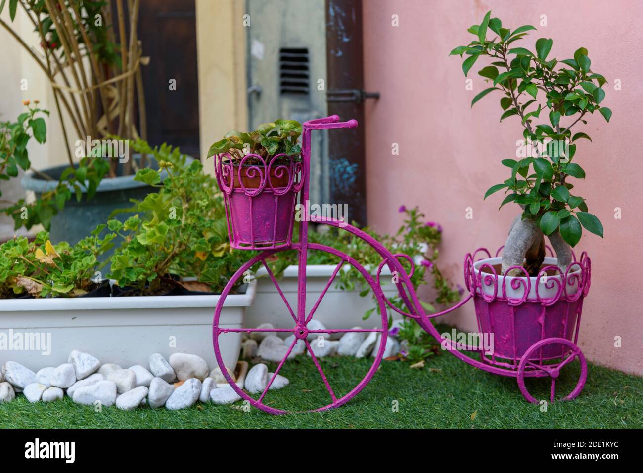 Noir Victorien Vintage Vélo Fleur Plante Pot Support Jardin Terrasse Patio 