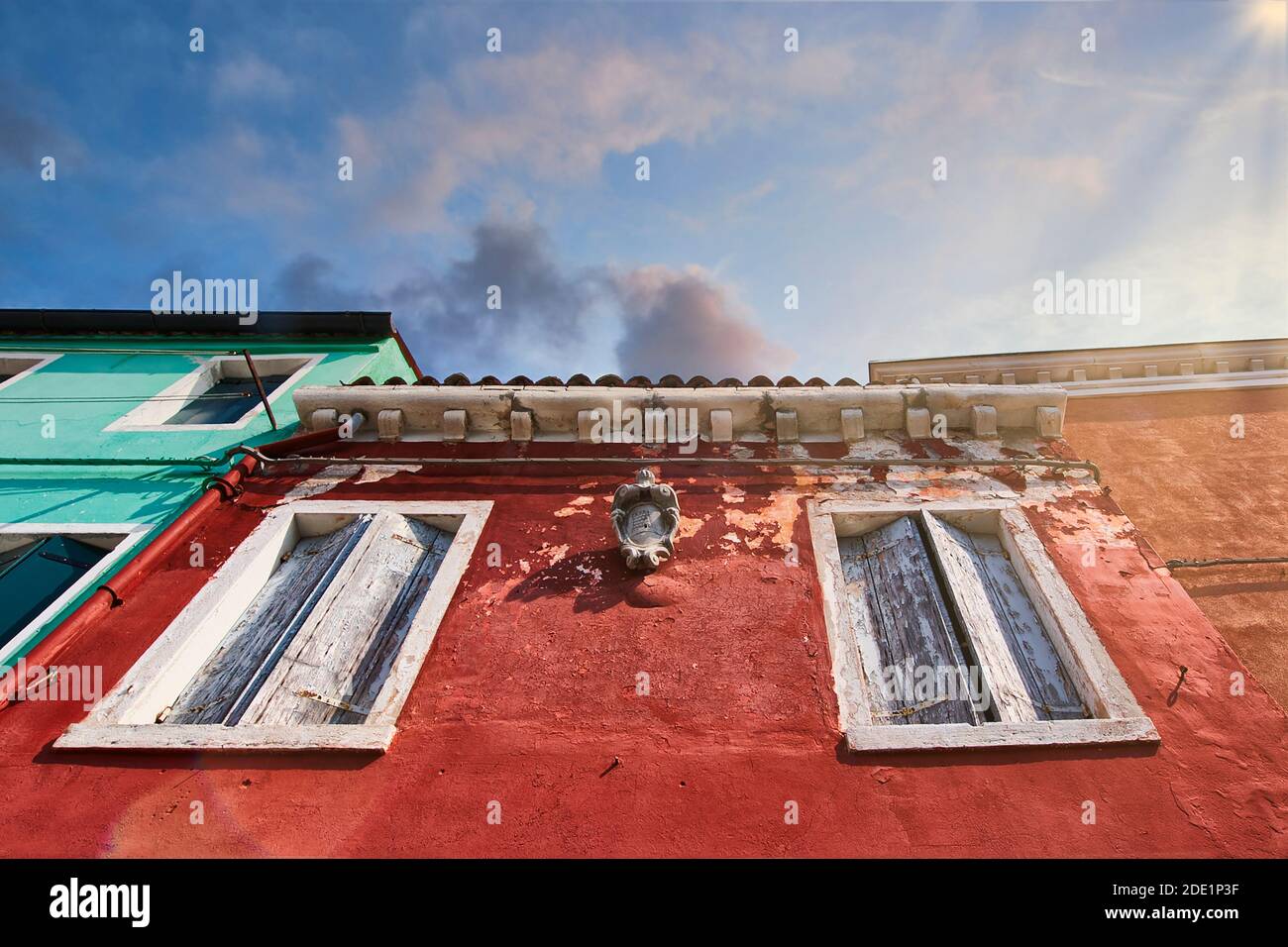 Façade coloriste de Burano, Venise, vénétie, Italie Banque D'Images