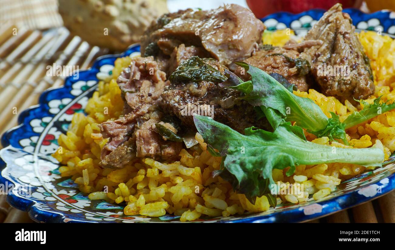 Chivo Liniero - ragoût de viande de chèvre épicé, nourriture République dominicaine, Banque D'Images