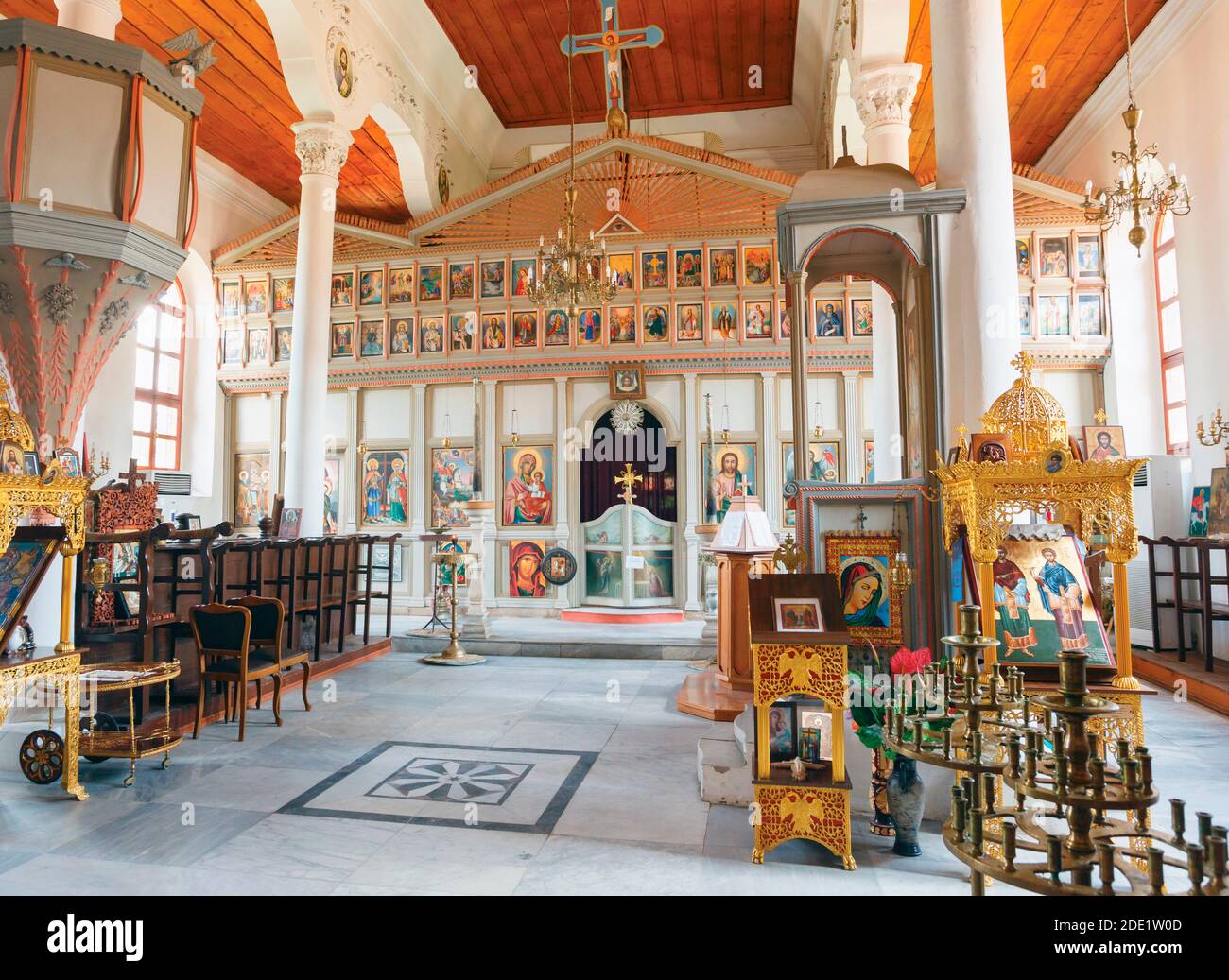 Edirne, Turquie. Intérieur de l'église orthodoxe bulgare de Saint-Georges. Banque D'Images