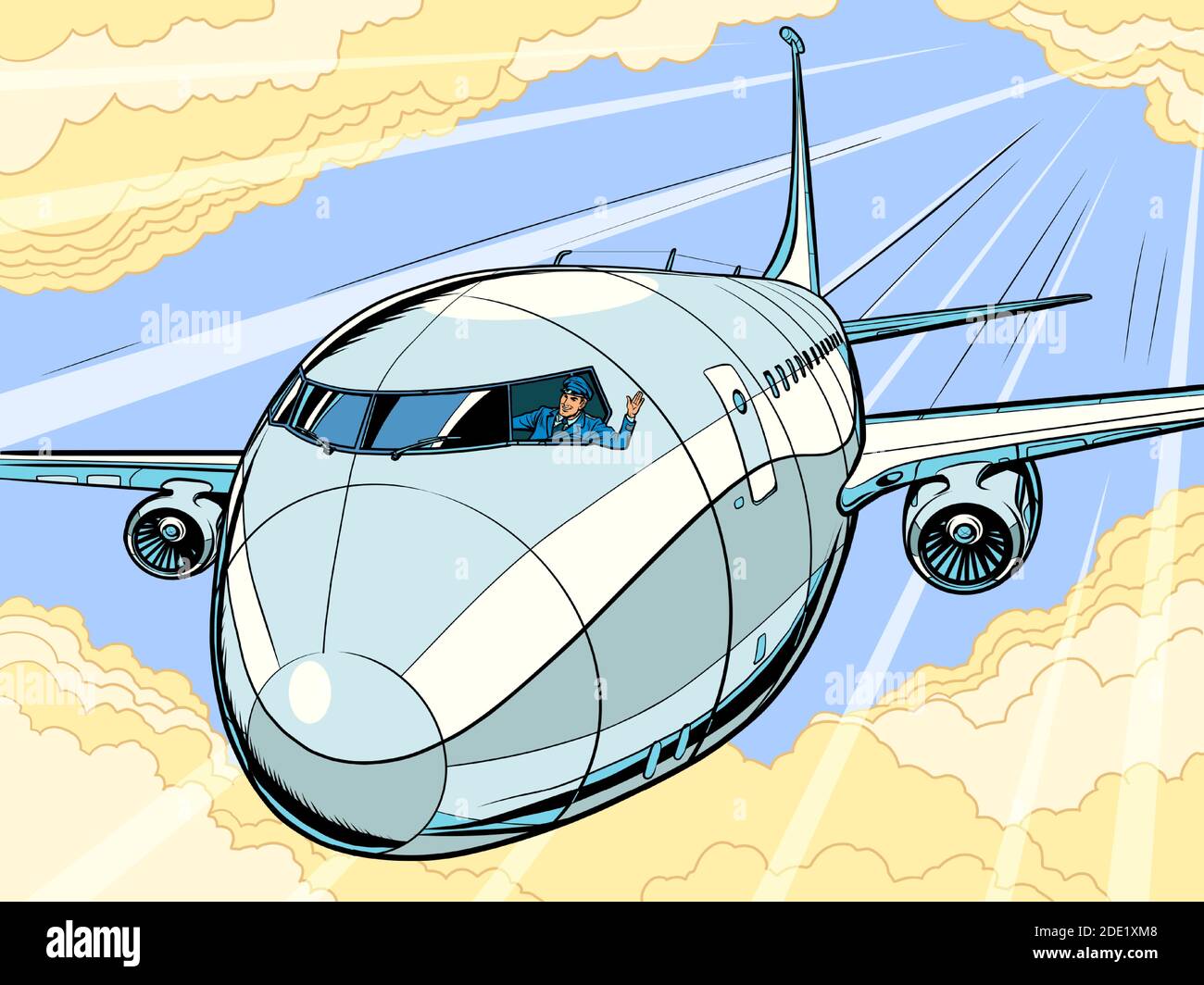 l'avion est un passager. Voyages et transport aérien Illustration de Vecteur