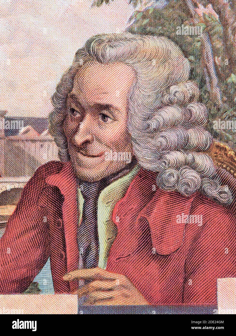 François de Voltaire un portrait de l'argent français Banque D'Images