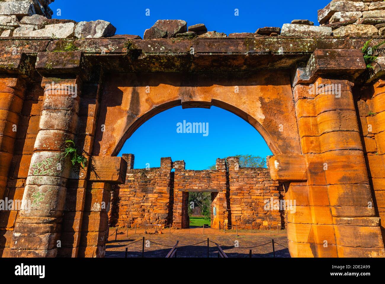 Ruines de la Mission jésuite San Ignacio Mini, site classé au patrimoine mondial de l'UNESCO, San Ignacio, Departamento Misiones, Argentine, Amérique latine Banque D'Images