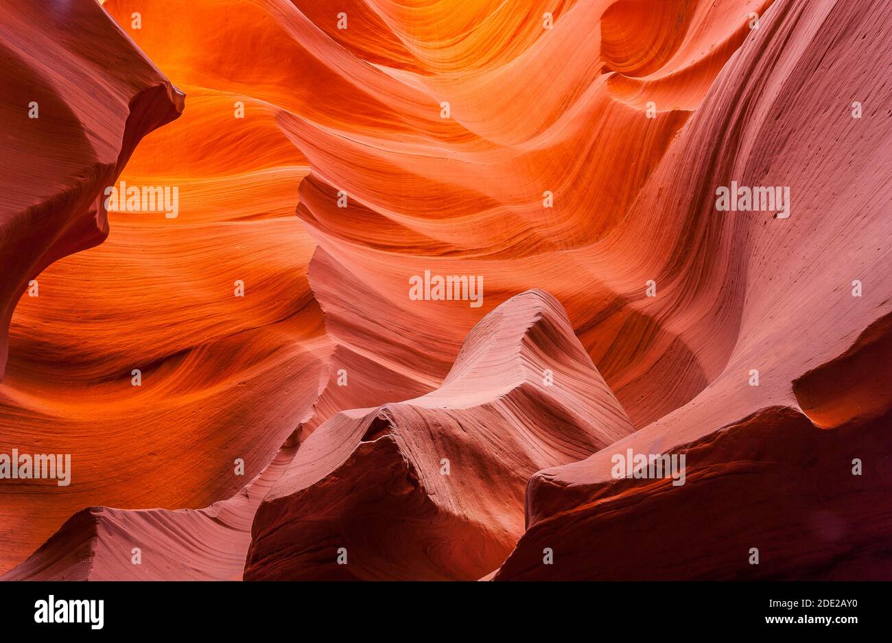 Canyon de fente en grès rouge au Lower Antelope Canyon Banque D'Images