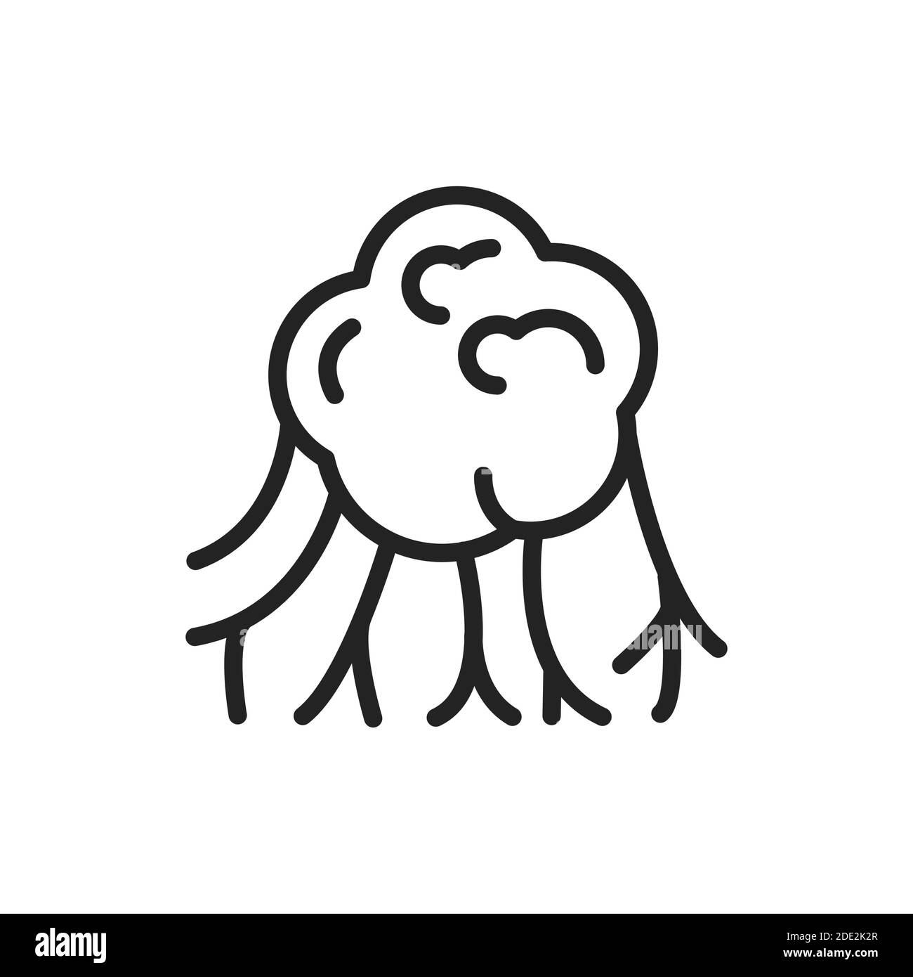 Icône de la ligne noire des cellules cancéreuses du virus. Pictogramme de contour Illustration de Vecteur