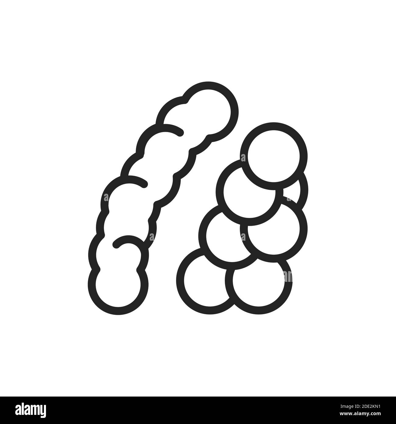 Icône de la ligne noire des streptocoques de bactéries. Illustration vectorielle Illustration de Vecteur