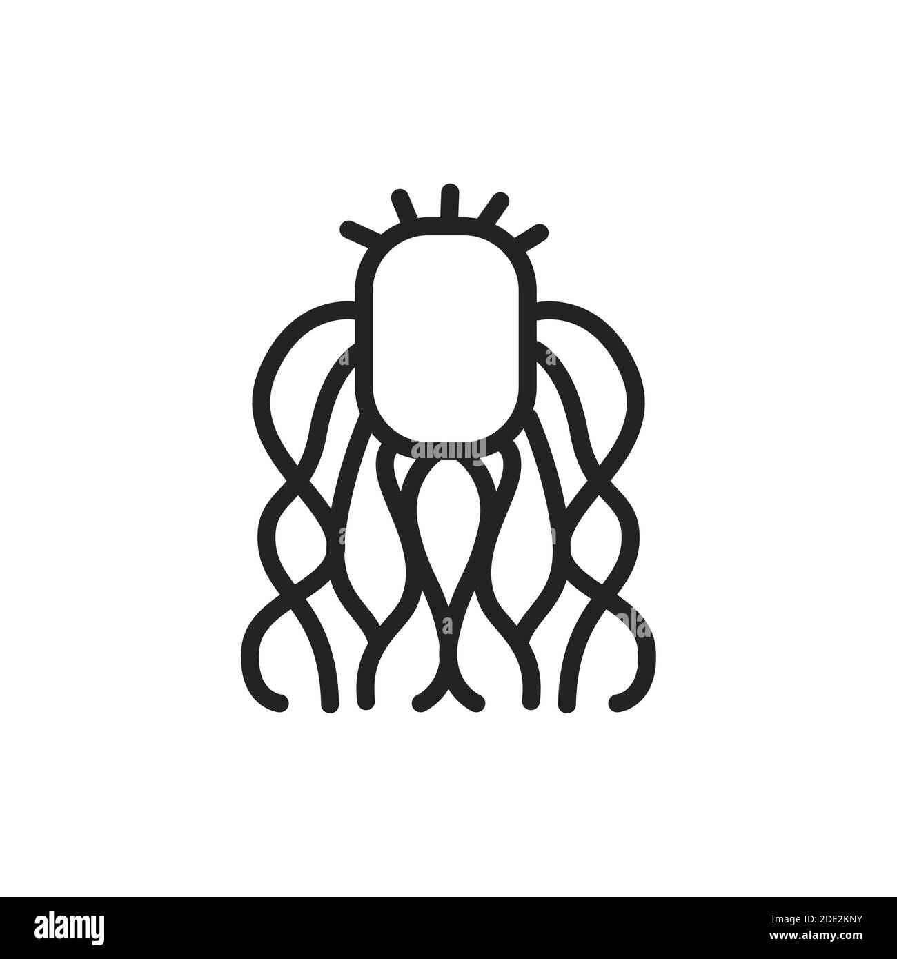 Icône en forme de ligne noire péritonéenne pour bactéries. Illustration vectorielle Illustration de Vecteur