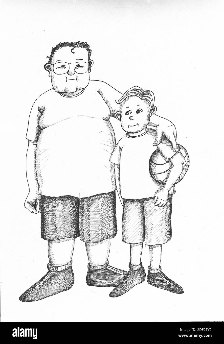 Deux écoliers. Illustration. Banque D'Images
