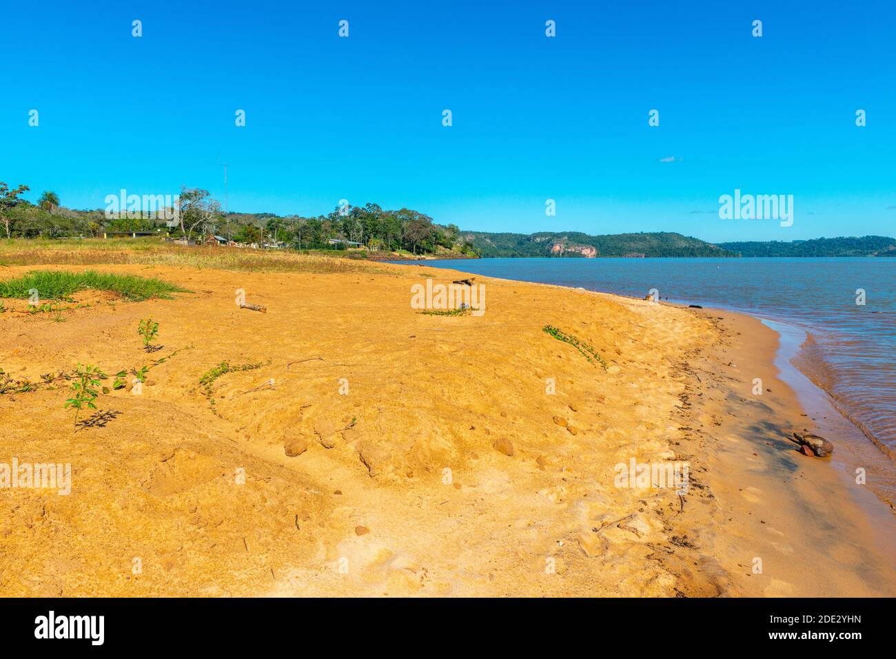 Rivière Paraná avec Playa del sol, San Ignacio, Departamento Misiones, Argentine, Amérique latine Banque D'Images