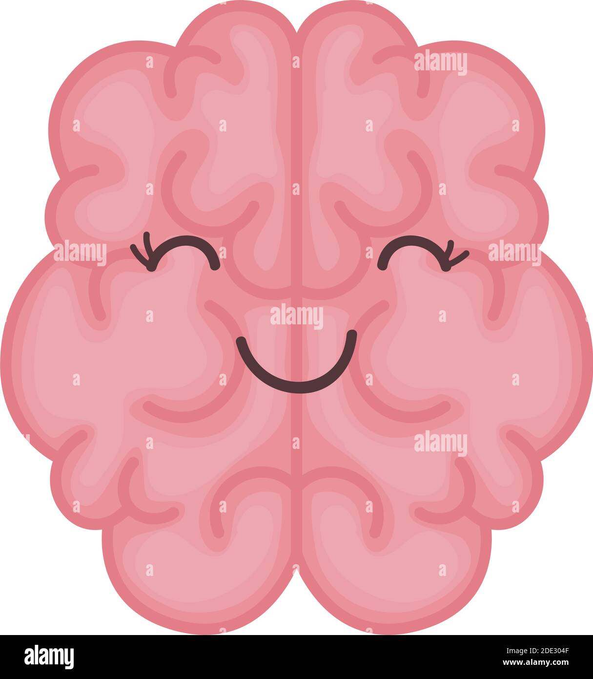 santé mentale cerveau organe kawaii caractère Illustration de Vecteur