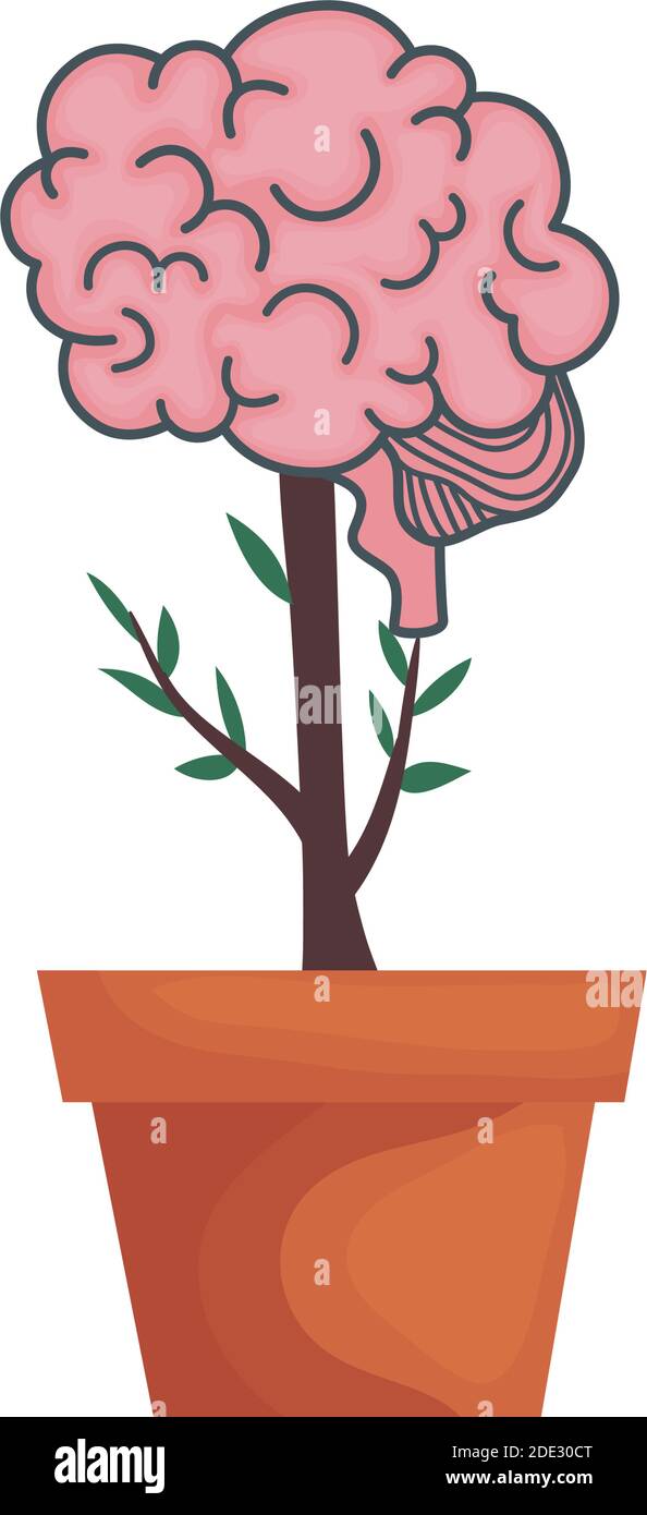santé mentale organe du cerveau dans la maison Illustration de Vecteur