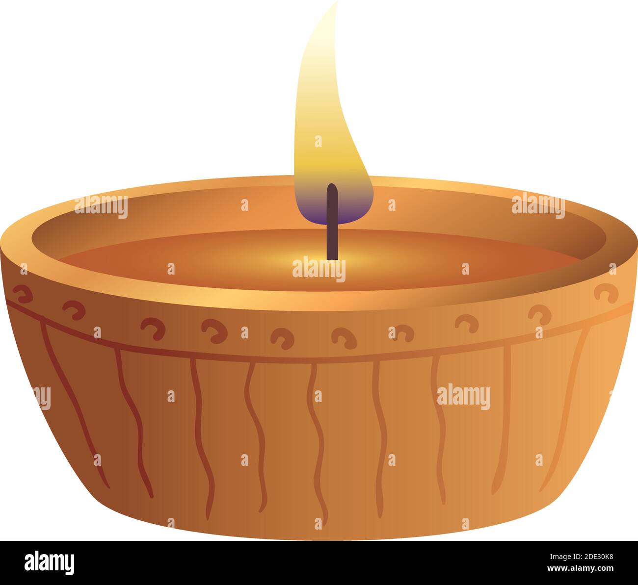 bougie diwali en bois icône décorative Image Vectorielle Stock - Alamy