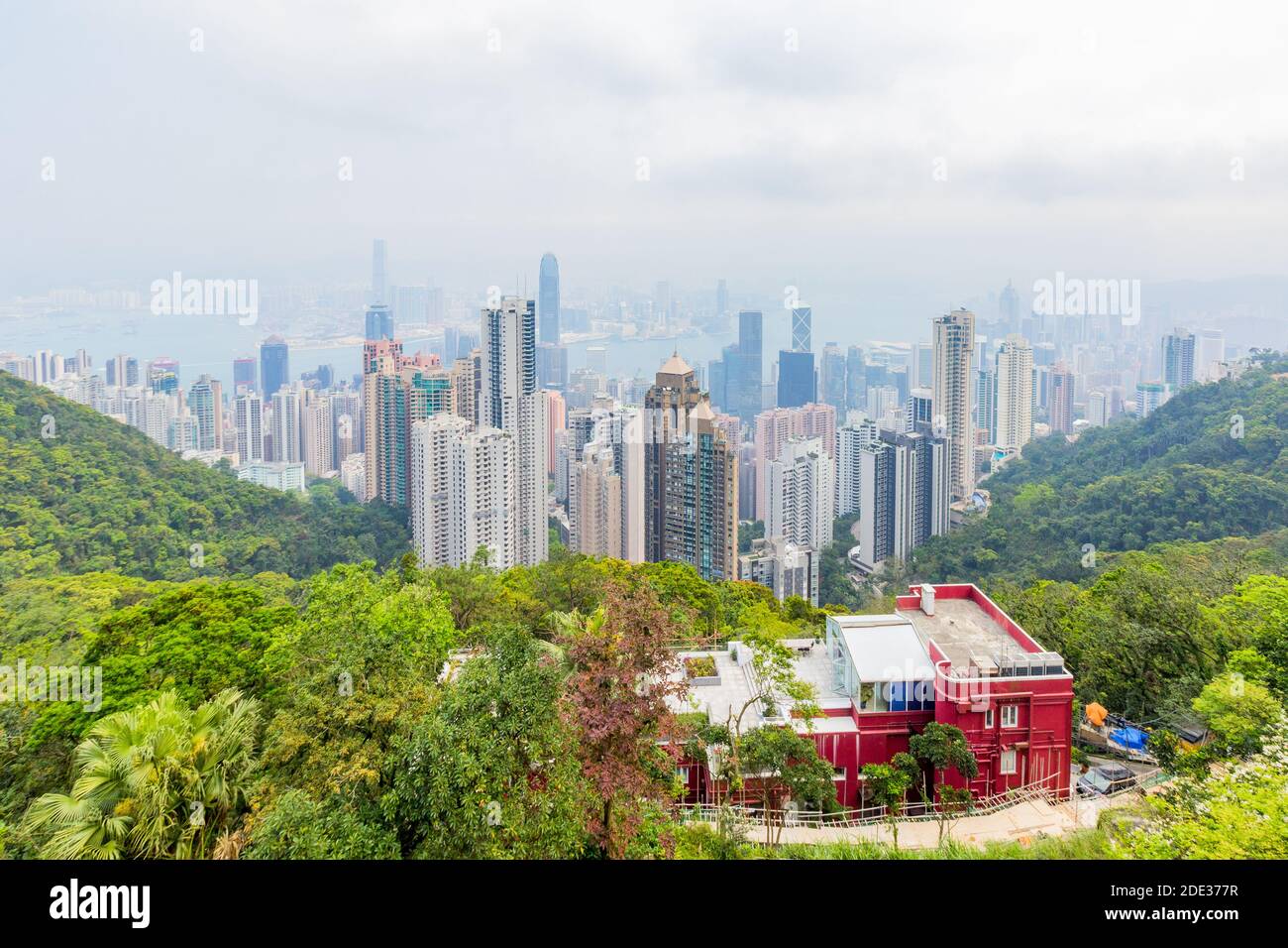 Bâtiments de Hong Kong vus depuis Victoria Peak Banque D'Images