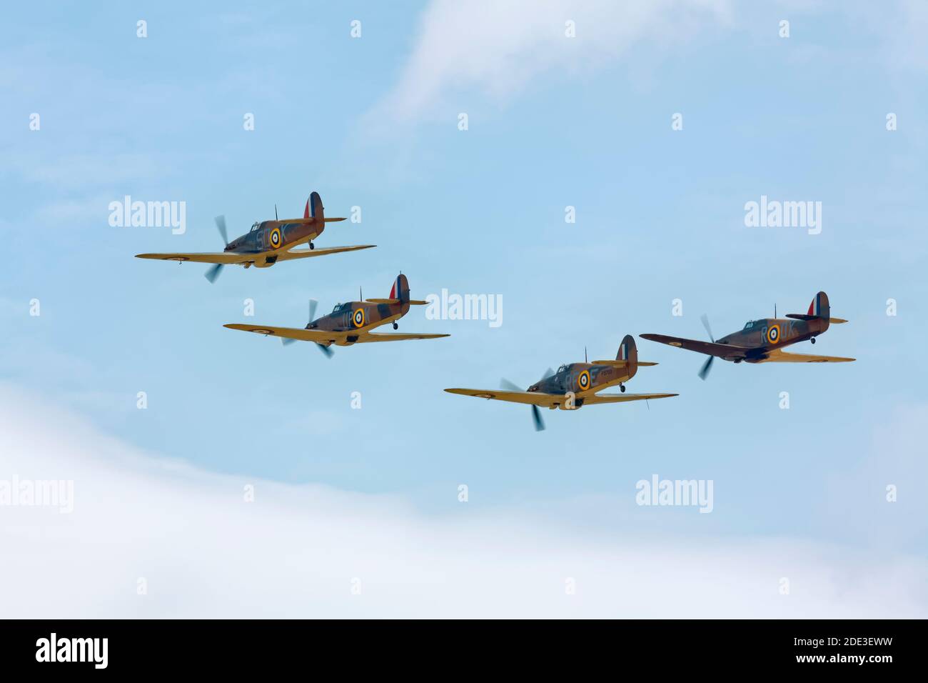 Hawker Hurricanes en formation Banque D'Images
