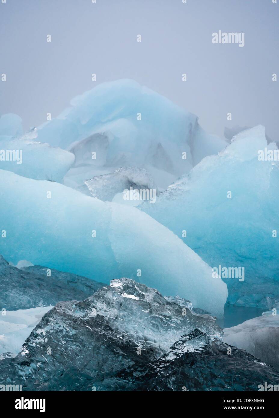 Résumé des icebergs à la lagune du glacier de Jokulsarlon, Islande Banque D'Images