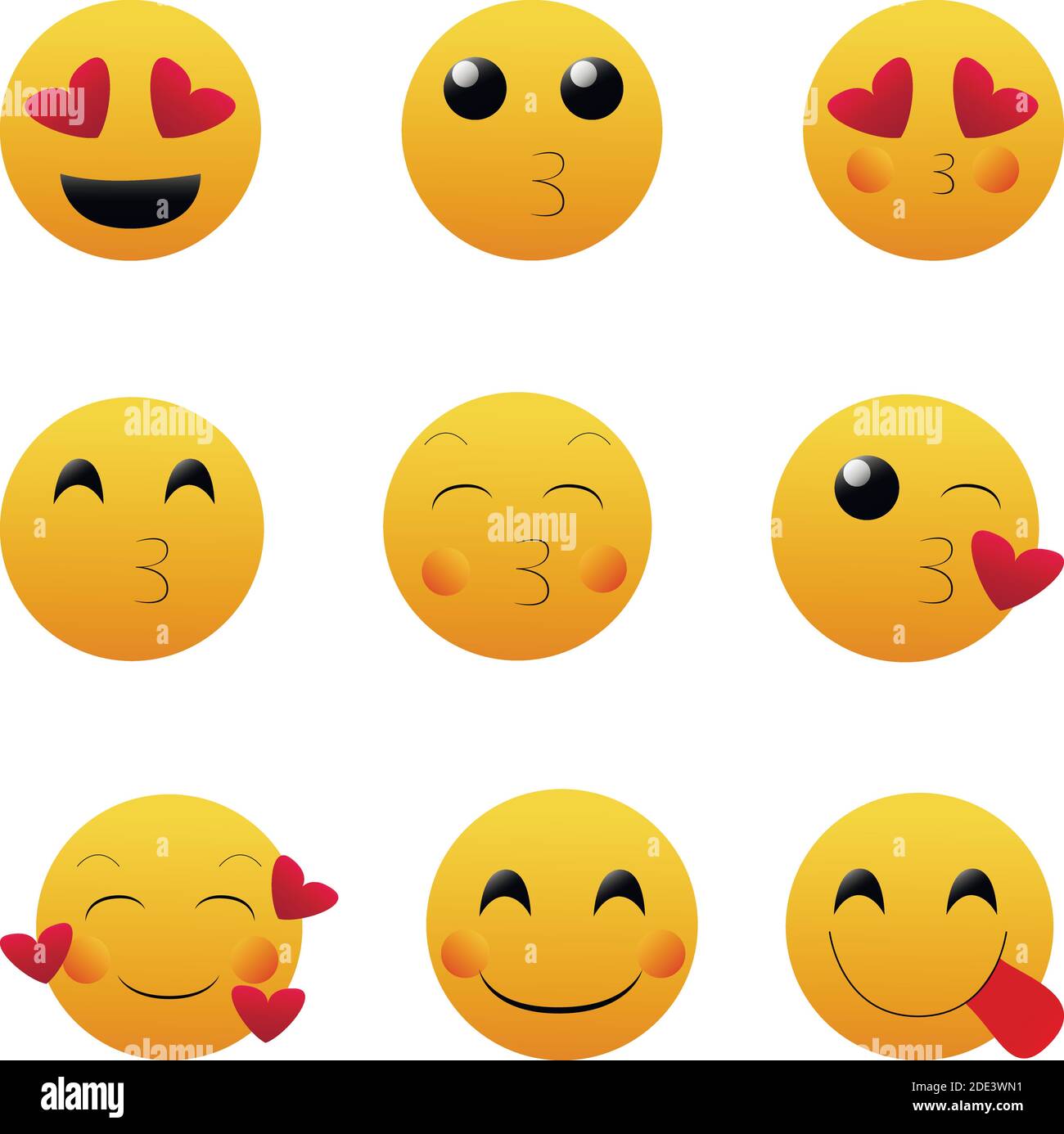 Collection d'amour de smilies de beauté vector. Illustration de Vecteur
