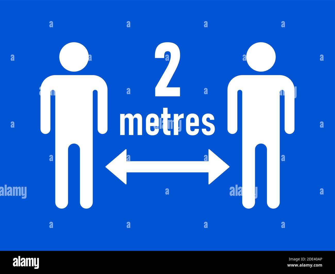 Maintenez votre distance à 2 mètres ou 2 m symbole d'avertissement de distance sociale. Image vectorielle. Illustration de Vecteur