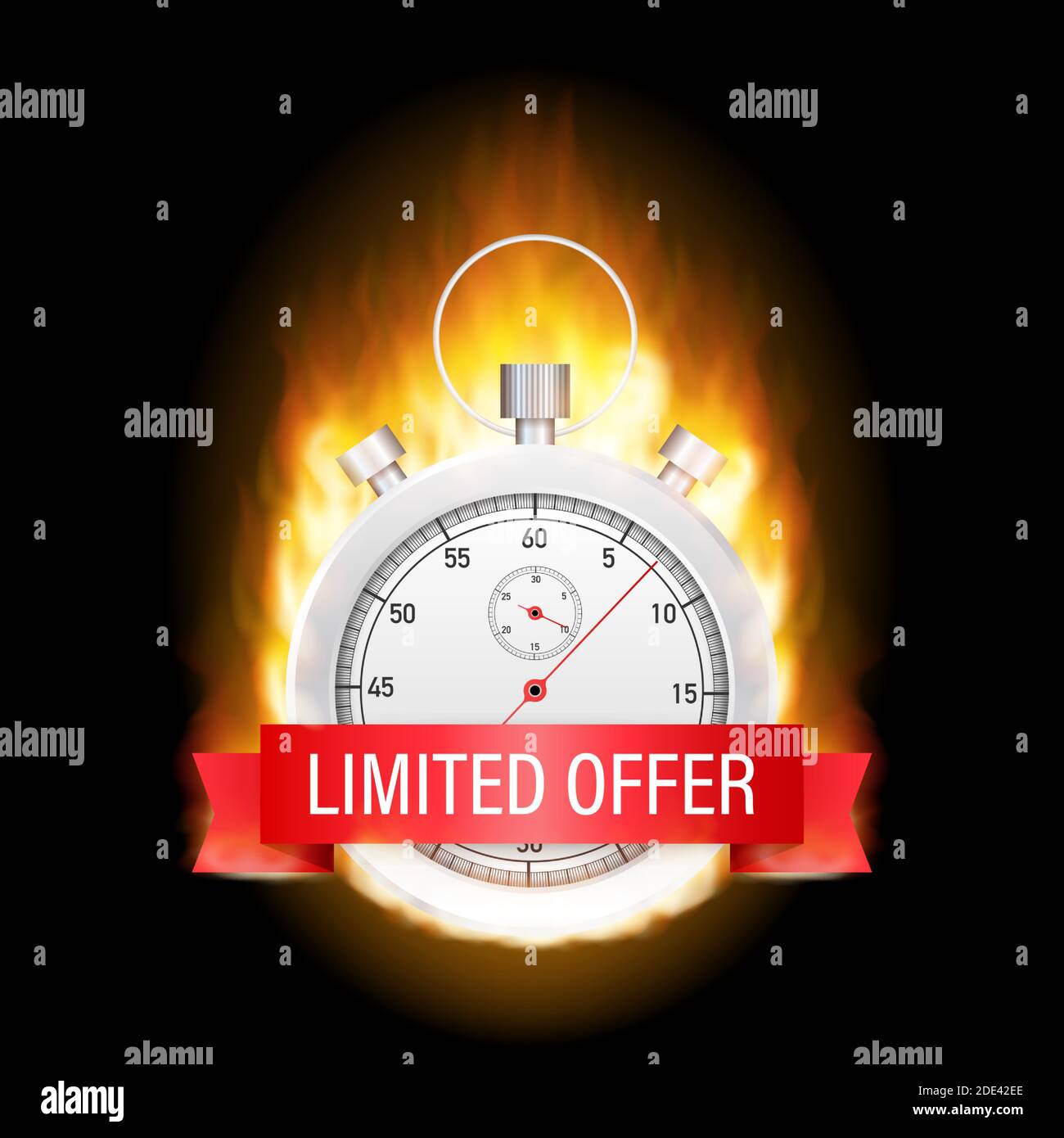 Une offre limitée des étiquettes. Réveil compte à rebours d'un logo. Offre de temps limité d'un insigne. Stock Vector illustration. Illustration de Vecteur