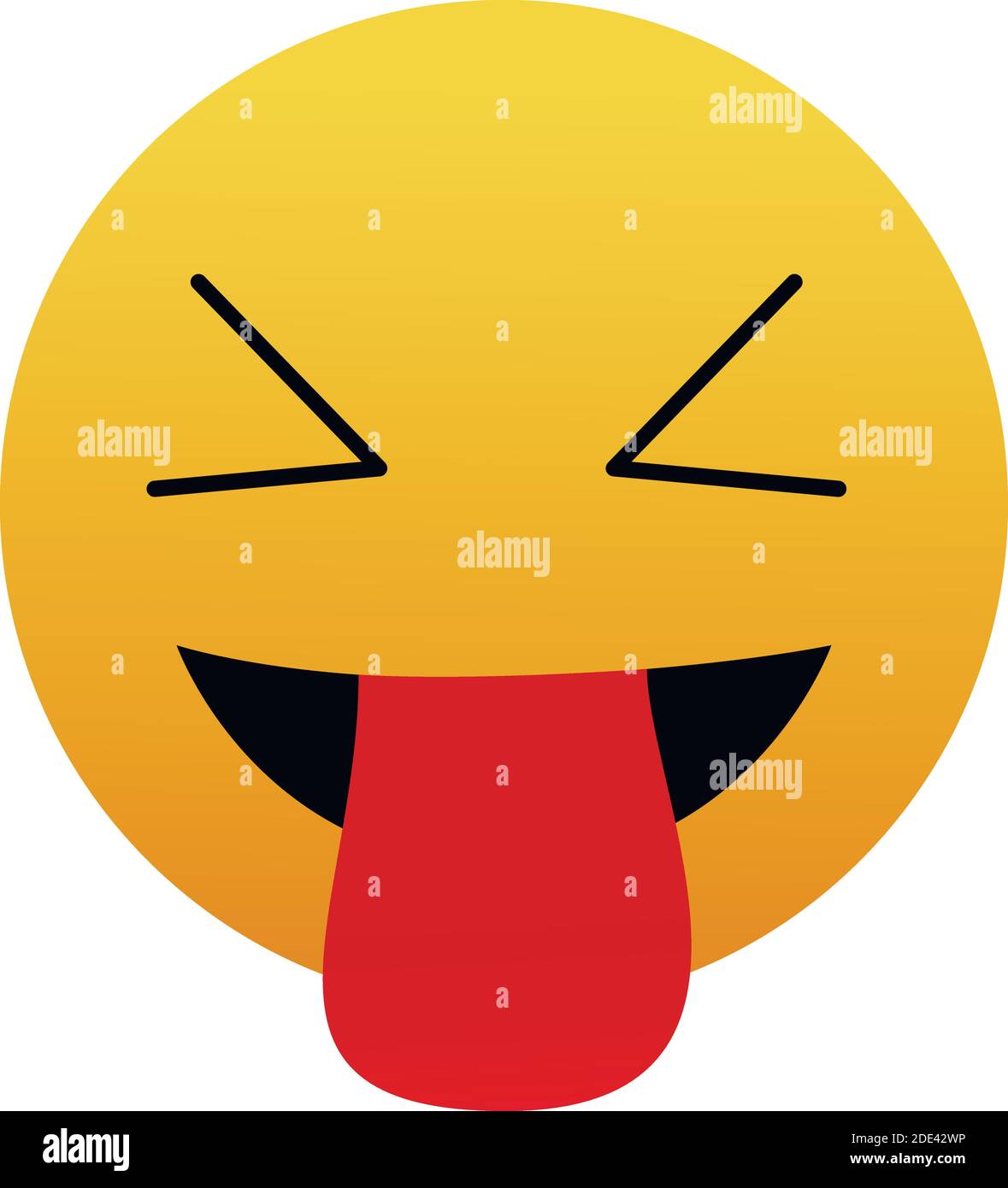 Émoticône vectoriel face emoji avec langue sortie isolée sur fond blanc. Illustration de Vecteur