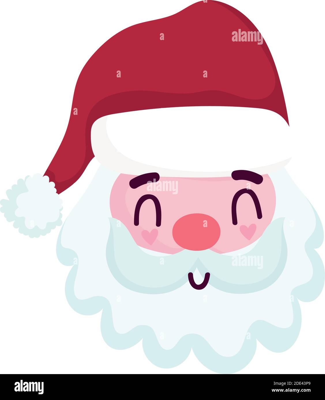 joyeux noël visage du père noël dessin animé icône illustration vectorielle Illustration de Vecteur