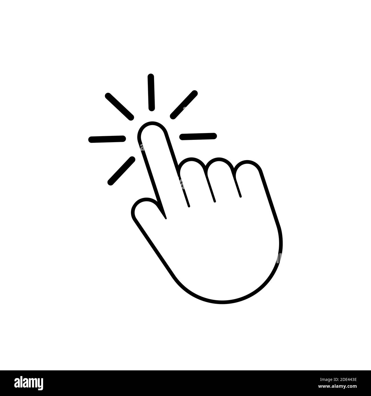 Cliquez sur l'icône du curseur de la main. Illustration du stock vectoriel. Illustration de Vecteur