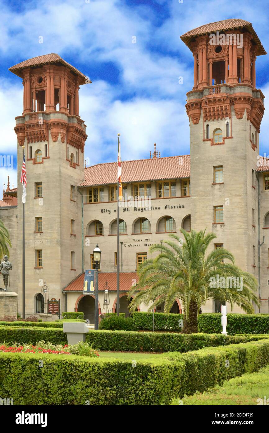 Le musée Lightner se trouve dans l'ancien hôtel Alcazar, un chef-d'œuvre architectural de la Renaissance espagnole, ainsi que dans l'hôtel de ville de Saint Augustine, en Floride Banque D'Images