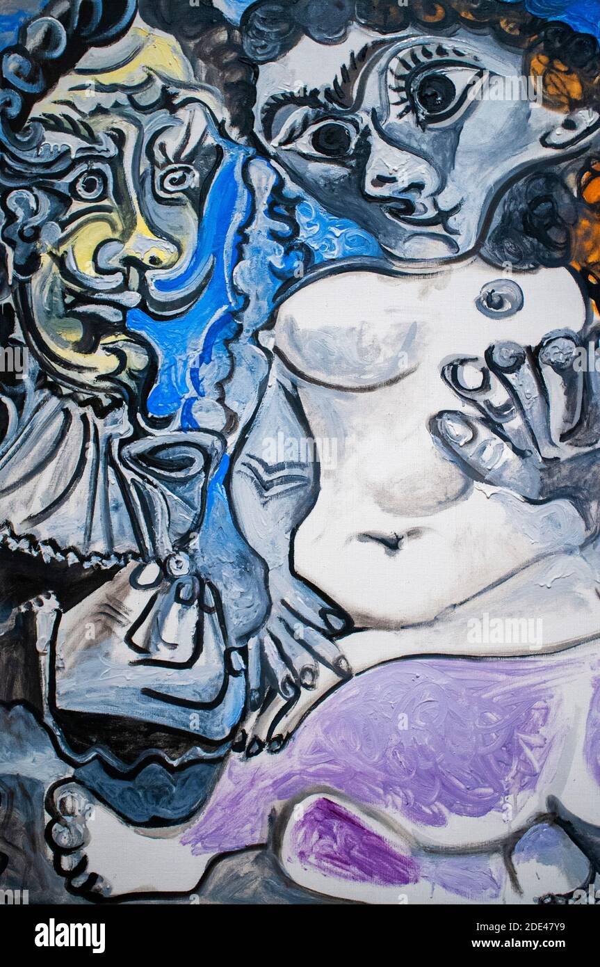 NEW YORK, Pablo Picasso Painting Woman and Musketeer au Metropolitan Museum of Art 1000 Fifth Avenue et 82nd Street. Le fanfaron, dix-septième Banque D'Images