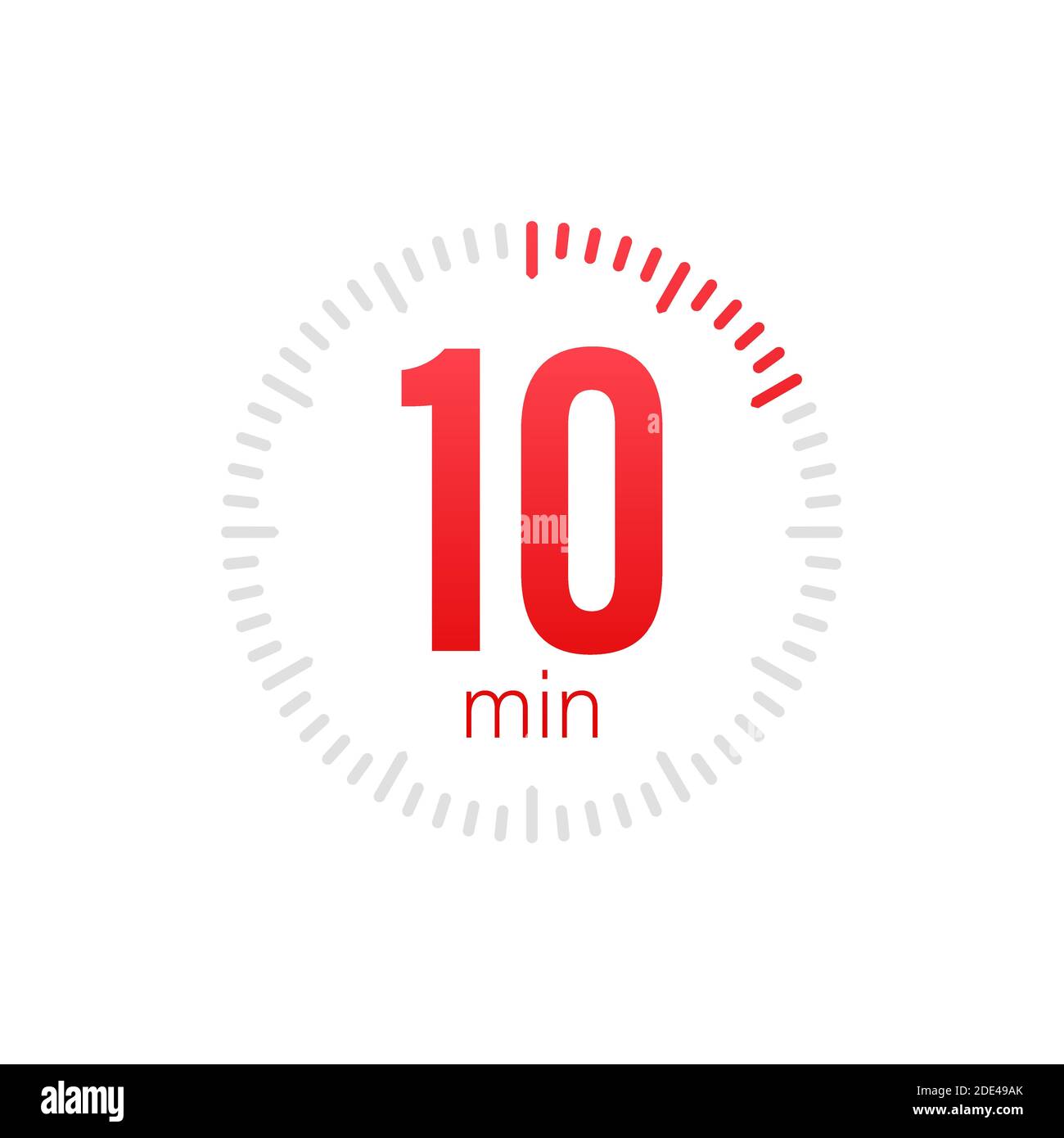 L'icône de vecteur chronomètre de 10 minutes. Icône de chronomètre plate,  minuterie de 10 minutes activée sur fond de couleur. Illustration du stock  vectoriel Image Vectorielle Stock - Alamy