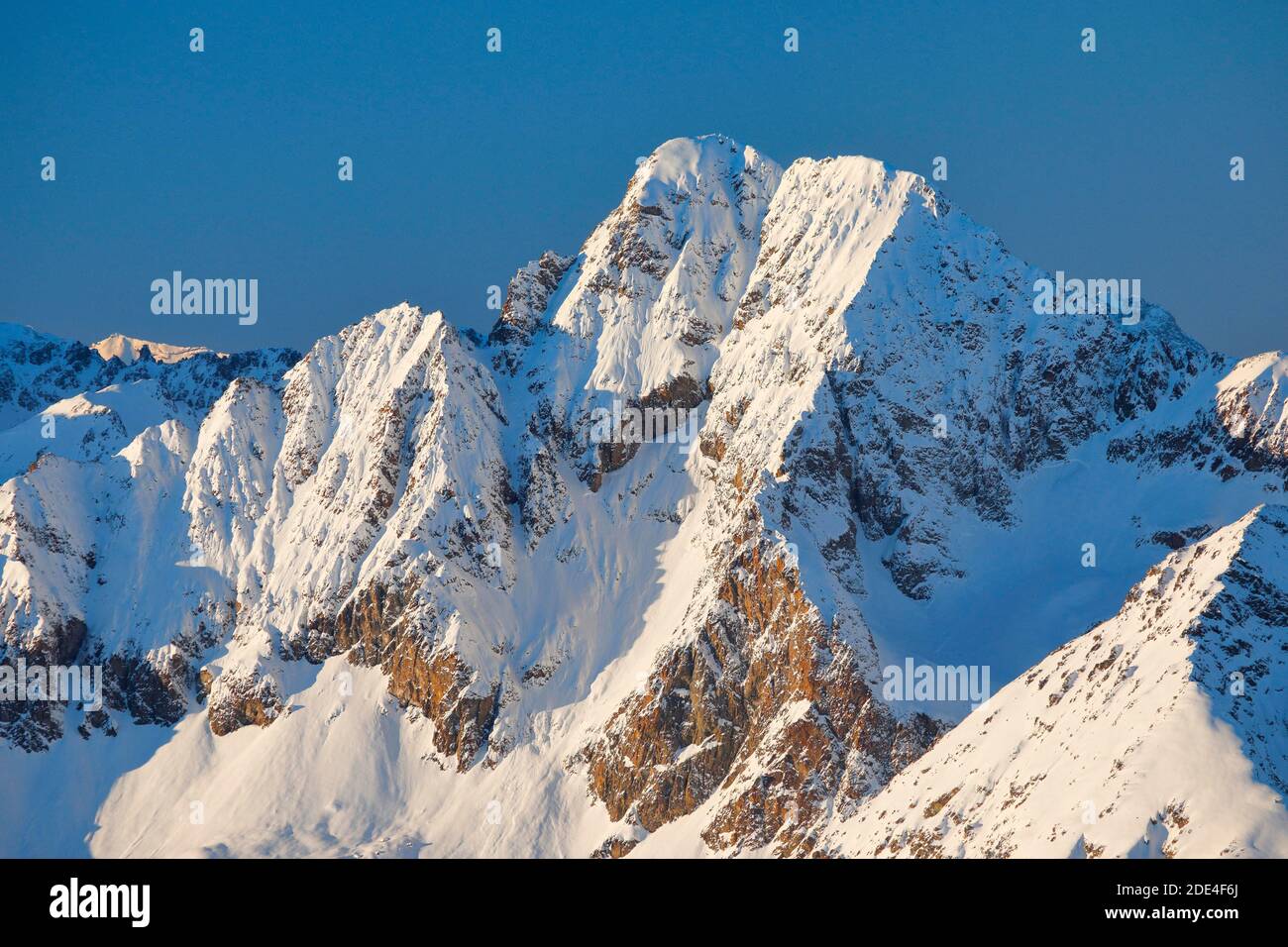 Piz Julier, 3380 m, vue de Piz Corvatsch, Graubuenden, Suisse Banque D'Images