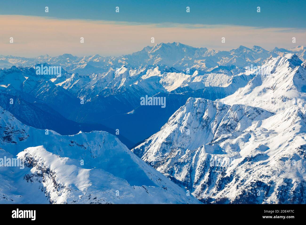 Vue de Piz Corvatsch, 3451m, Graubuenden, Suisse Banque D'Images