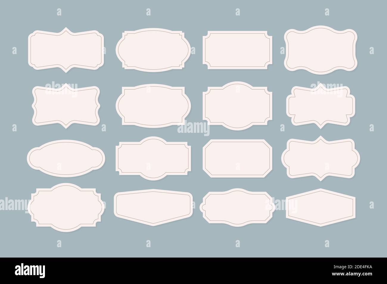Ensemble de cadres vintage, pack clipart. Collection rétro pour un design décoratif. Collection Frame Retro pour un design décoratif. Illustration du stock vectoriel. Illustration de Vecteur