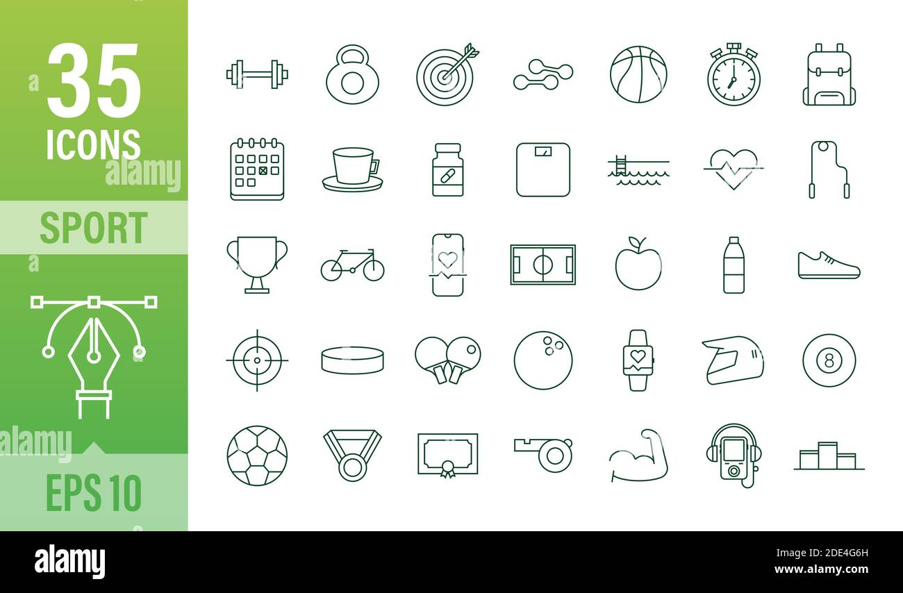 Icône sport plate pour le design du Web. Ballon de football. Jeu d'icônes Web. Sport de fitness. Illustration du stock vectoriel. Illustration de Vecteur