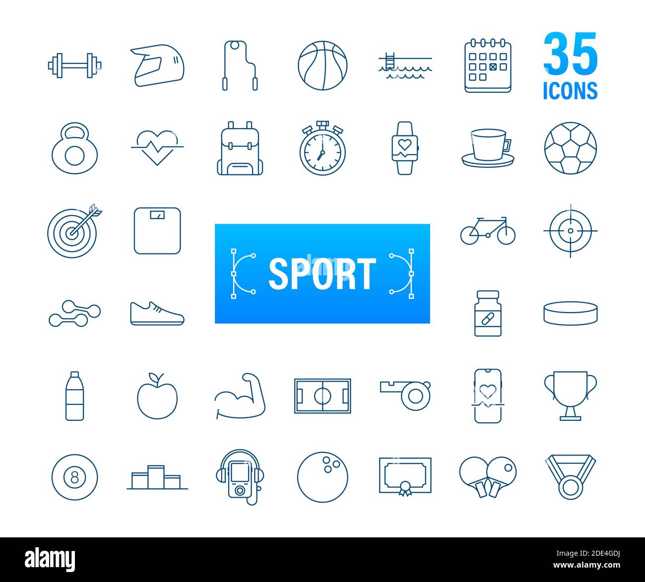 Icône sport plate pour le design du Web. Ballon de football. Jeu d'icônes Web. Sport de fitness. Illustration du stock vectoriel. Illustration de Vecteur