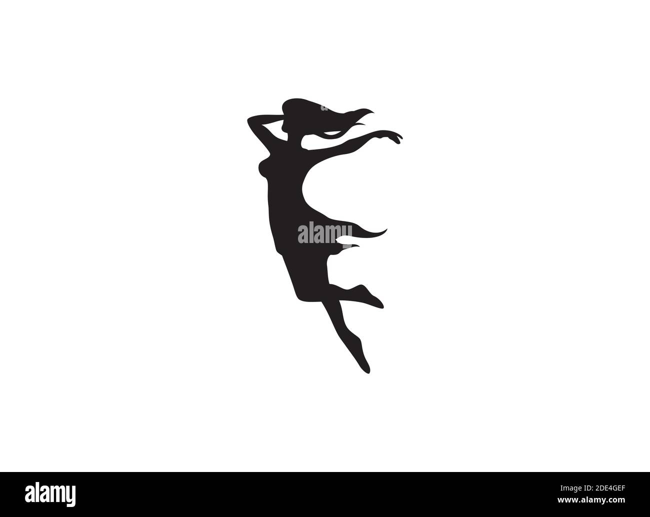 Danse de fée ballet silhouette design illustration vecteur eps format , adapté à vos besoins de conception, logo, illustration, animation, etc Illustration de Vecteur