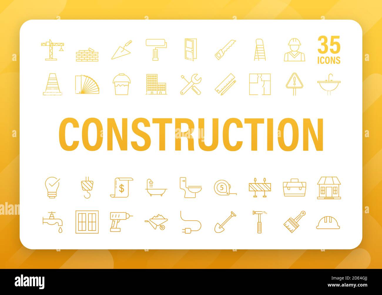 Définir les icônes Web de contour. Outils de construction et de réparation à domicile, bâtiment. Sécurité au travail. Illustration du stock vectoriel. Illustration de Vecteur