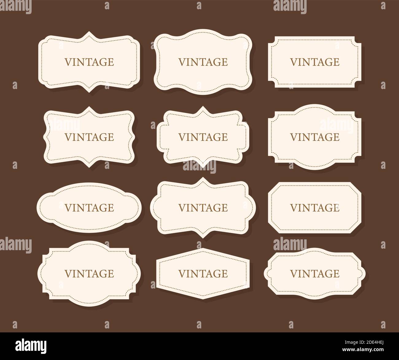 Ensemble de cadres vintage, pack clipart. Collection rétro pour un design décoratif. Collection Frame Retro pour un design décoratif. Illustration du stock vectoriel. Illustration de Vecteur