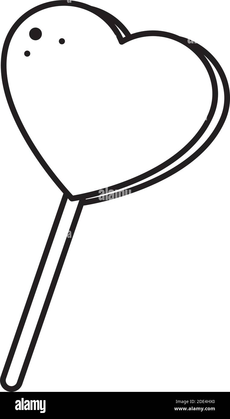 icône en forme de coeur sur fond blanc, style de ligne, illustration vectorielle Illustration de Vecteur